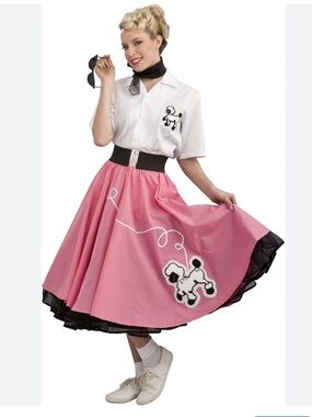 Rubie's Costume Pink Ladies Poodle Skirt, Sandy from Grease Sock Hop 1950s Large